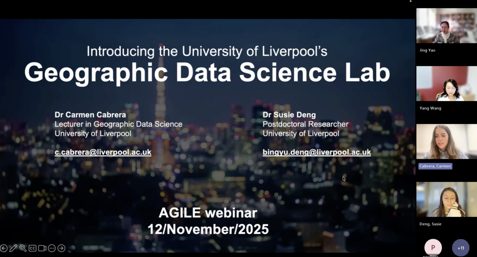AGILE Webinar: Geographic Data Science Lab, University of Liverpool