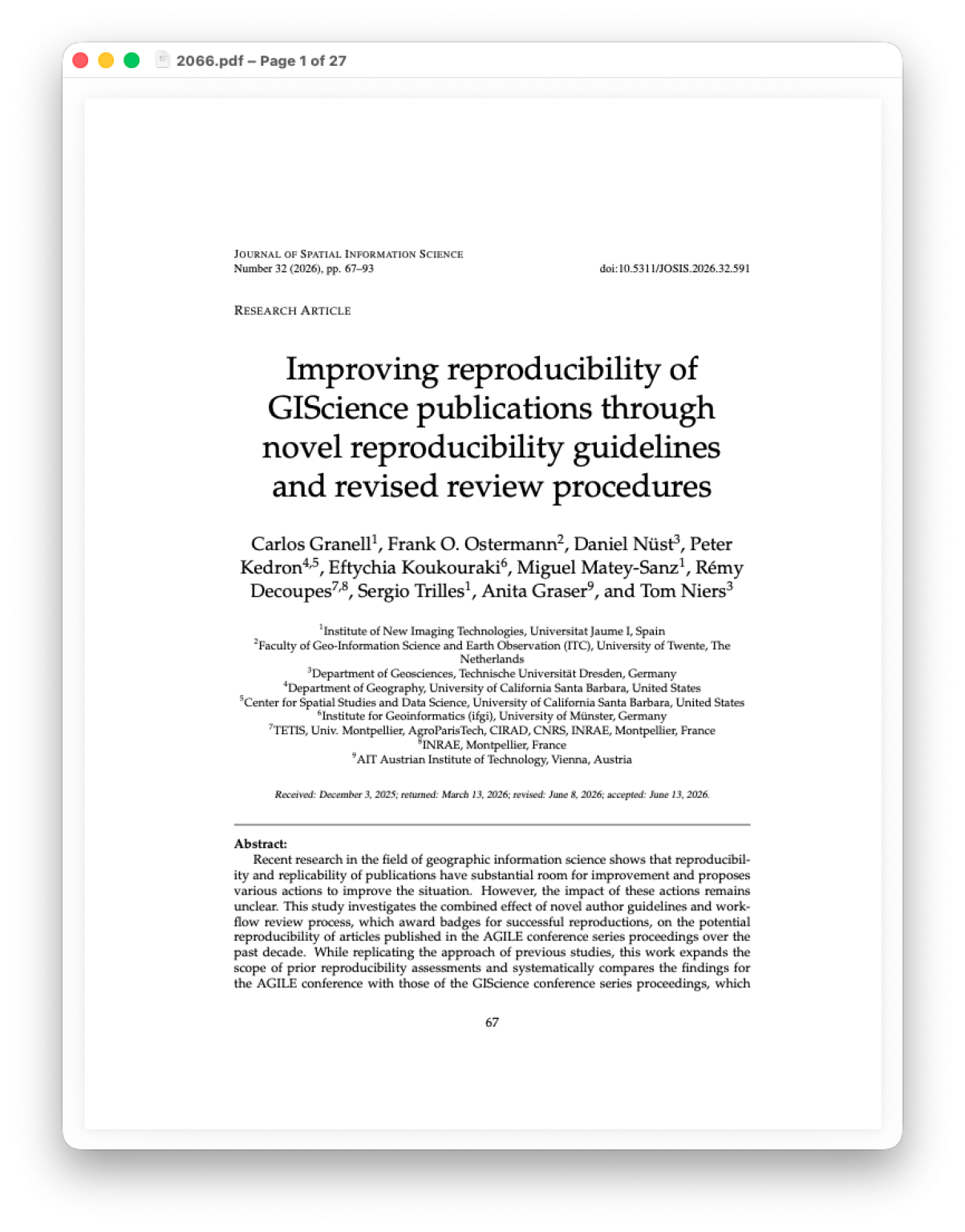 New publication out showing impact of AGILE reproducibility guidelines